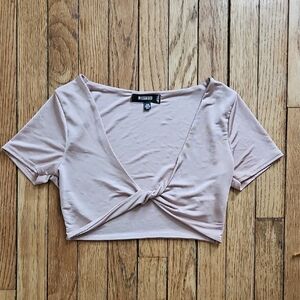 Missguided Pink Twist Front Crop Top Coachella